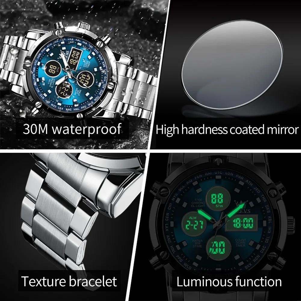 OLEVS – montre électronique multifonctionnelle originale pour hommes, réveil lumineux étanche, robe