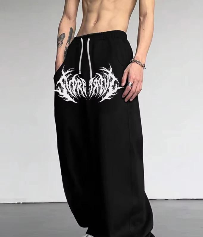 Pantalon décontracté 2026 à jambe droite imprimé, coupe large, pour hommes et femmes, idéal printemp
