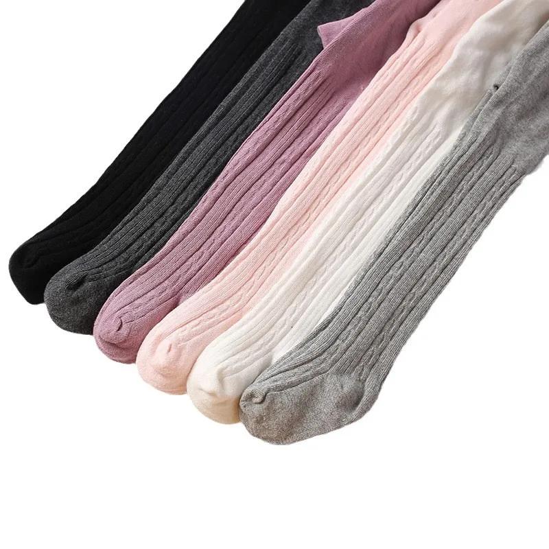 Collants en coton peigné pour enfants de 0 à 12 ans, collants tricotés avec câble pour filles, colla