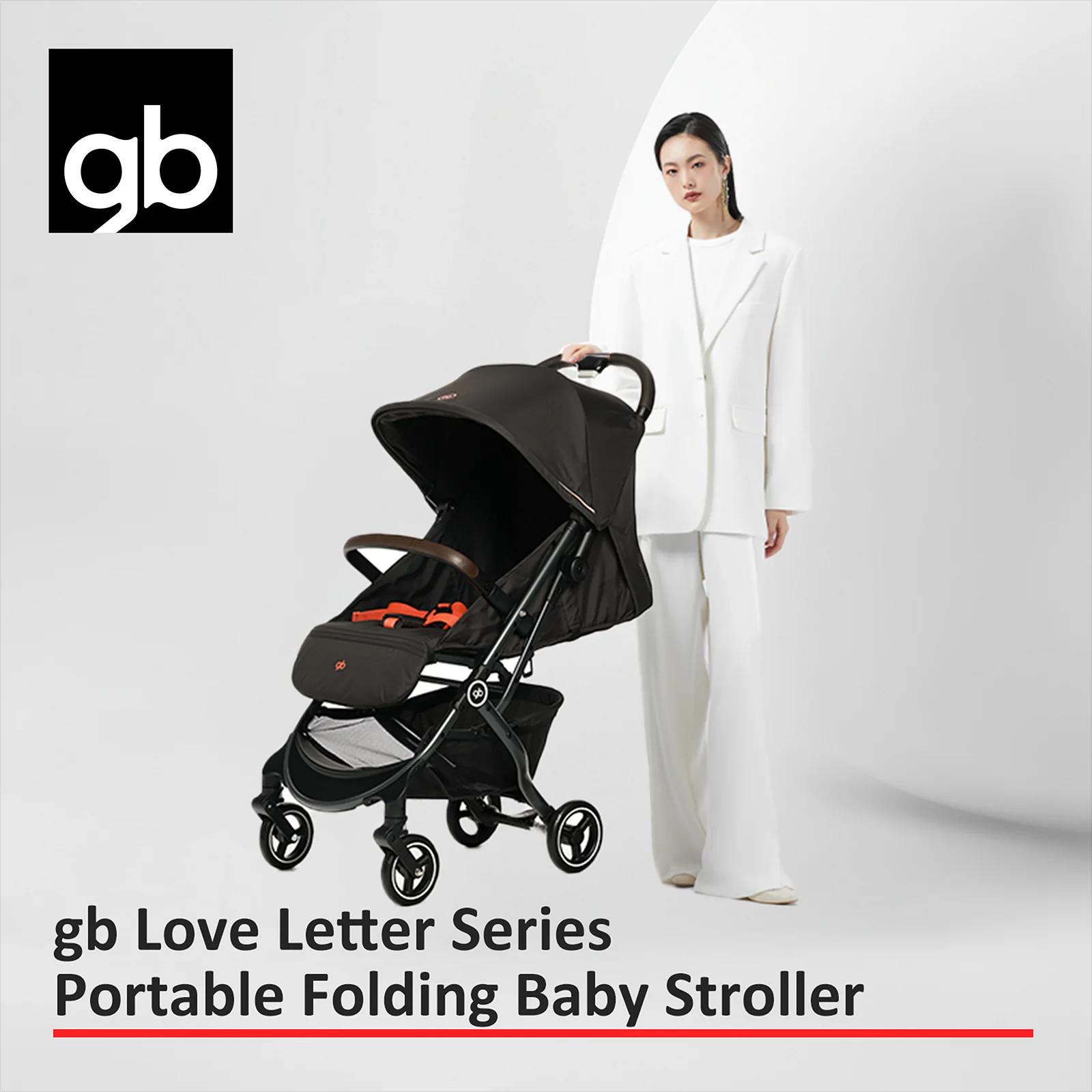 Poussette bébé pliable légère gb avec siège inclinable et pliable à une main, amortisseurs tout-Terr