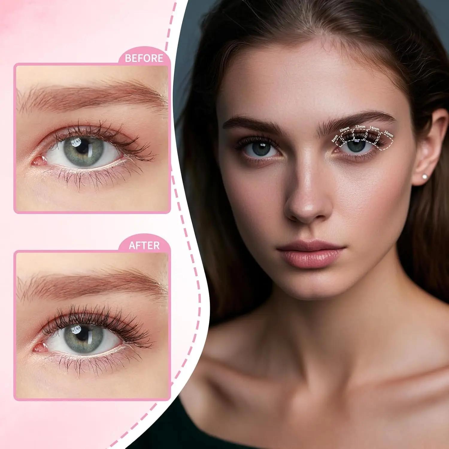 UCoolMe cils Venus 132 pièces Kit de grappes à portée plus large avec dissolvant de liaison et de jo