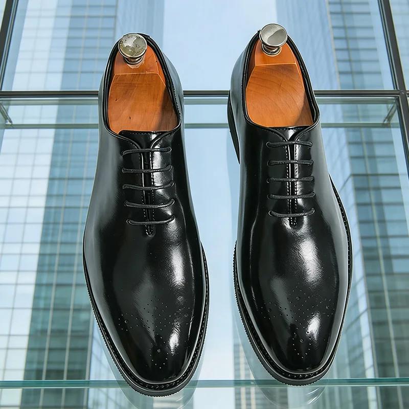 Chaussures Richelieu Classiques en Cuir de Haute Qualité pour Hommes – Tendance Décontractée et Habi