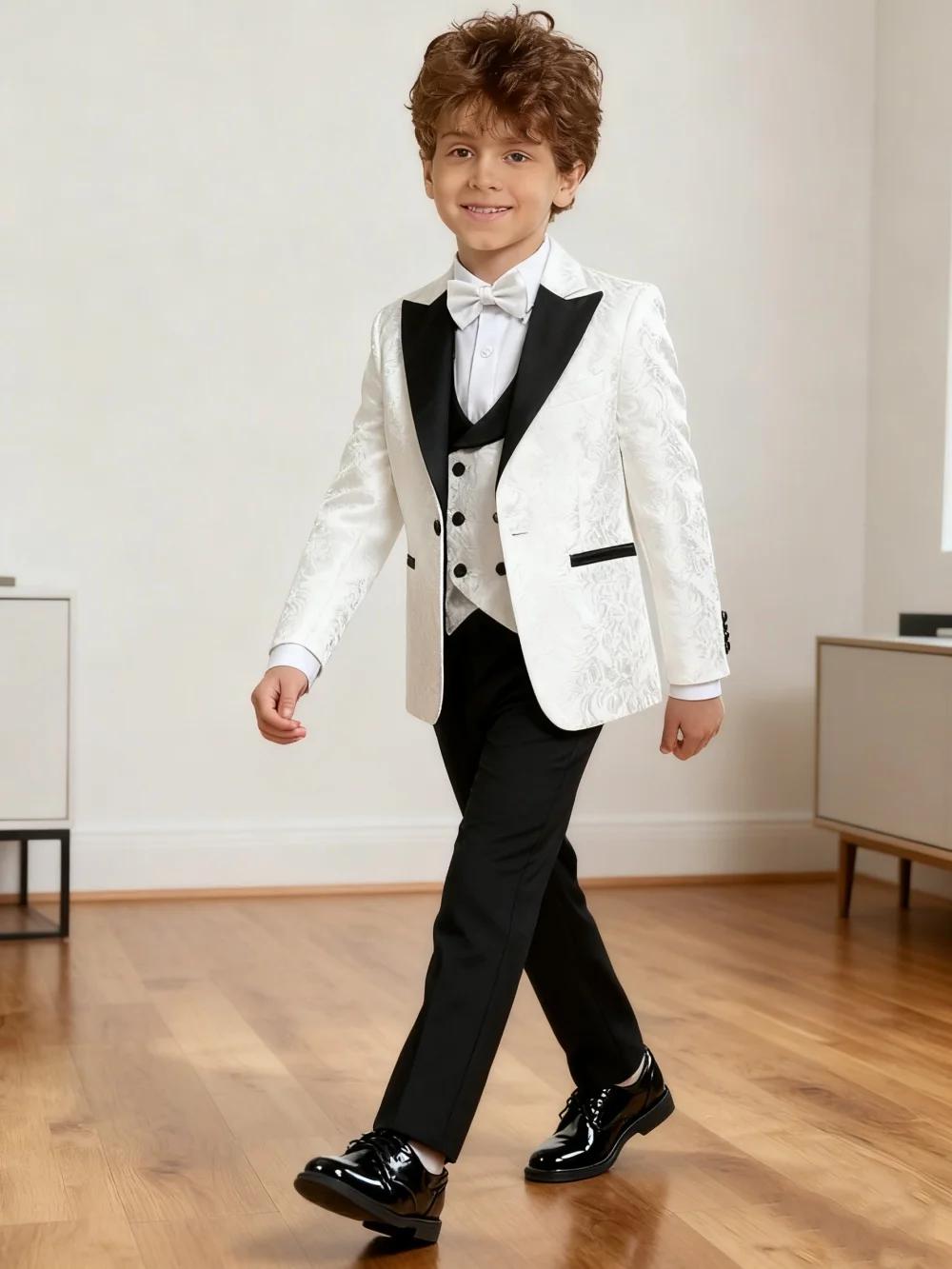Ensemble de Costume de mariage classique pour garçons, costumes de smoking ajustés, Blazer, gilet, p