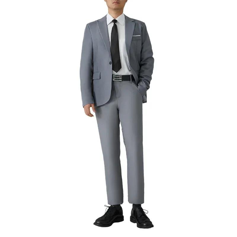 S-8XL costume hommes mode décontracté en plein air (Blazer + pantalon) Gentleman affaires mariage co
