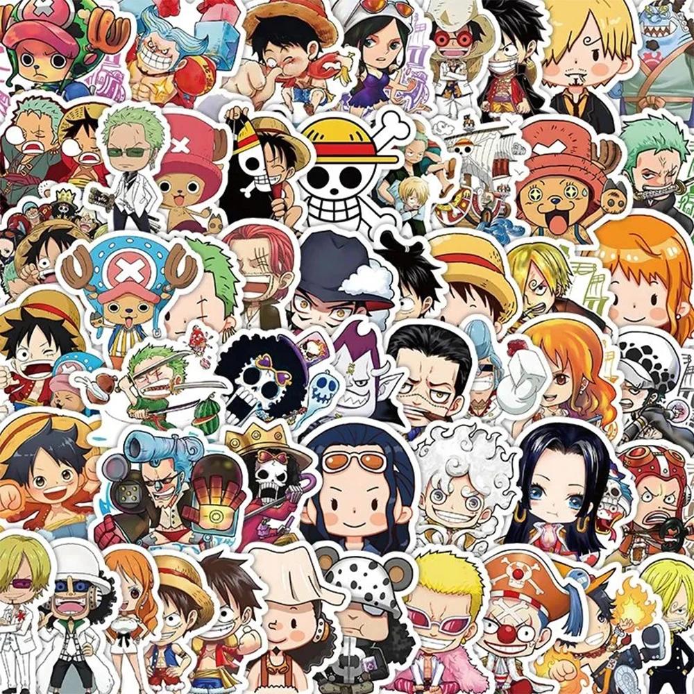 55 pièces une pièce mignon dessin animé autocollants bricolage Skateboard coque de téléphone ordinat