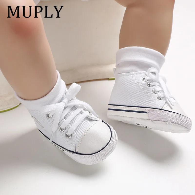 Baskets classiques en toile imprimées étoiles pour bébés, chaussures de premiers pas pour nouveau-né