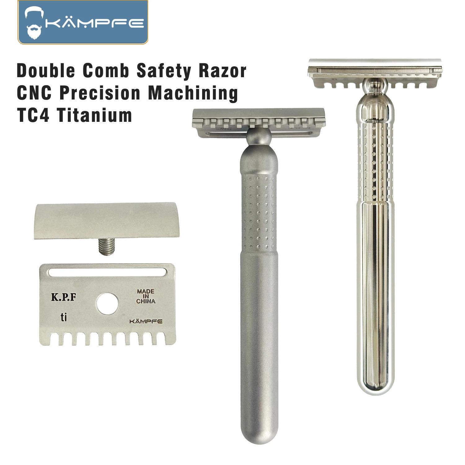 Rasoir de sécurité à double lame en titane KAMPFE TC4, usinage de précision CNC, cadeau pour petit a