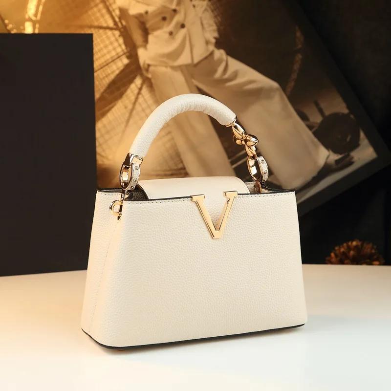 Sac à main en cuir pour femme, tendance, décontracté, classique, vintage, élégant, de créateur, haut