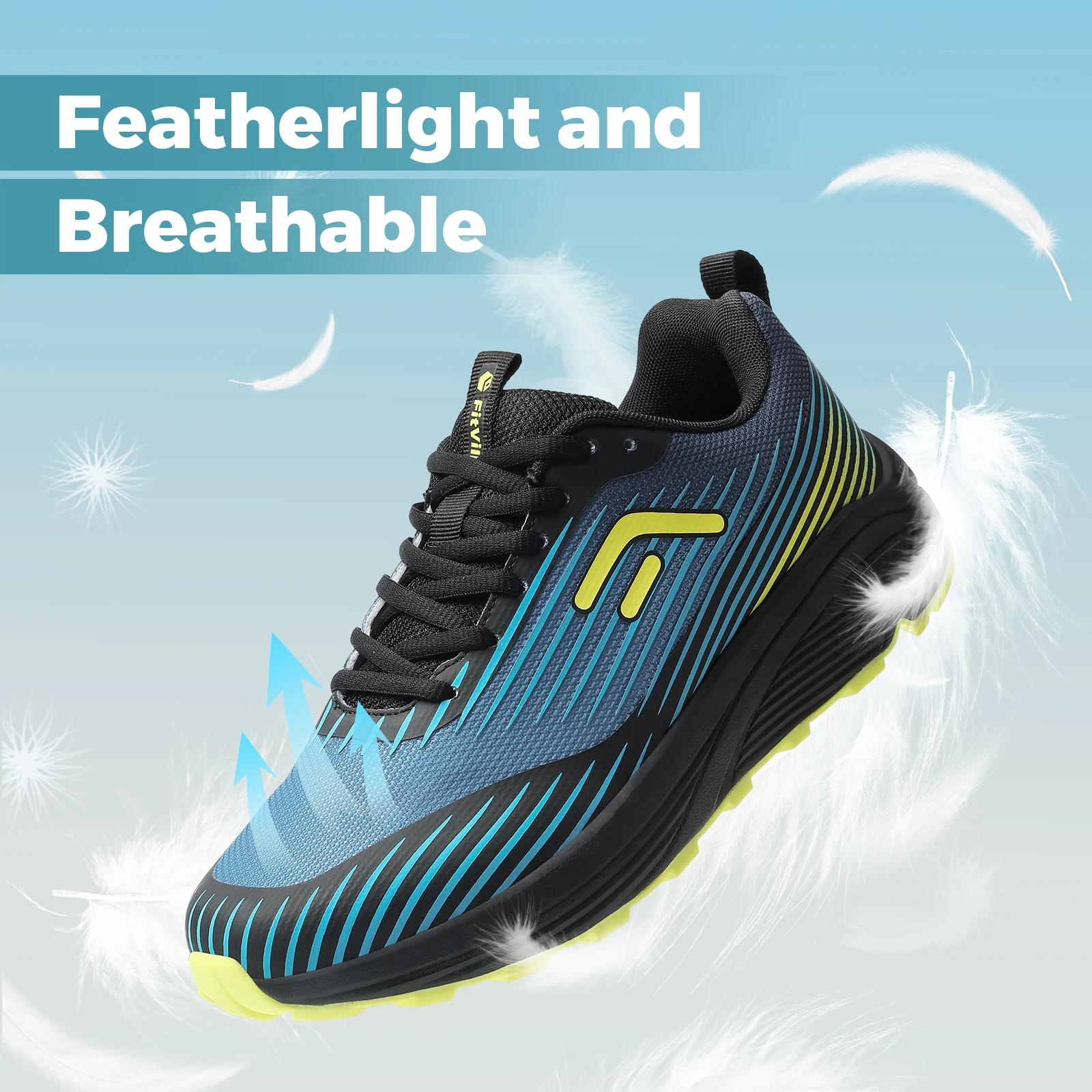 Fitville Trail – chaussures de sport respirantes et larges pour hommes, baskets de course à pied ave