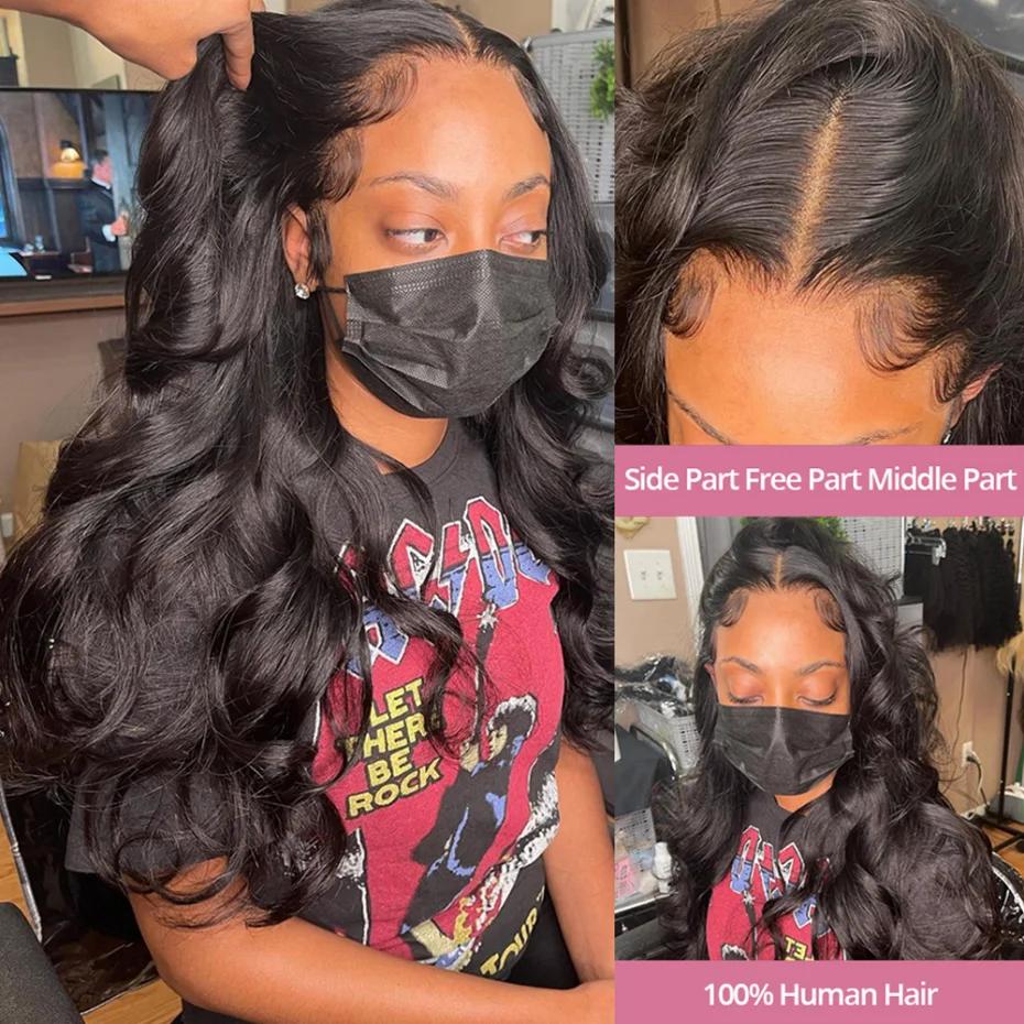 Perruque Full Lace Wig Body Wave brésilienne Remy, perruque Lace Closure Wig, pre-plucked, 30 32 pou