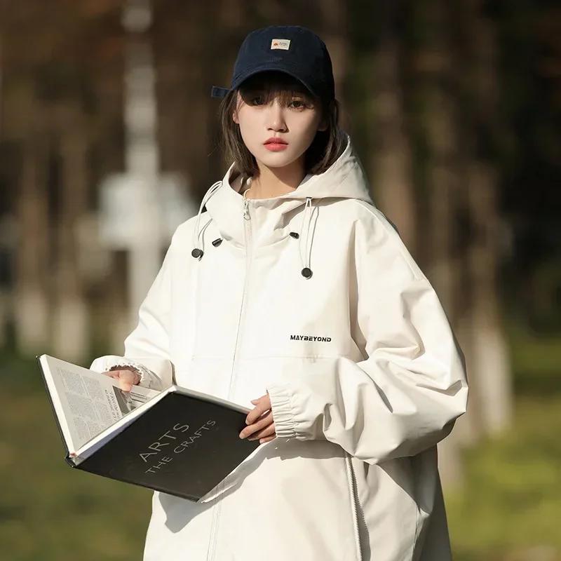 Automne femmes japonais Baseball coupe-vent vestes à manches longues unique manteau d'extérieur haut