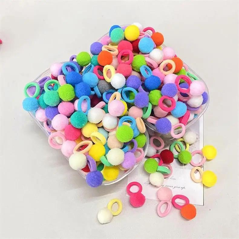 Bandes de cheveux élastiques en peluche colorées pour filles, 20 pièces, attaches queue de cheval po