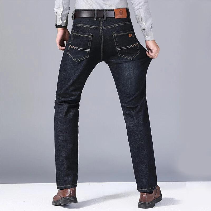Hommes doux droit Denim pantalon 2025 automne classique affaires noir Biker jean salopette Masculino