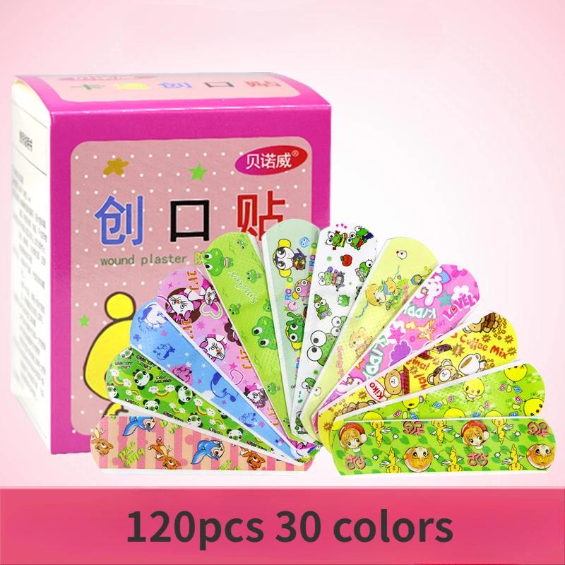 Patch médical de dessin animé mignon, 120 pièces, Bandages adhésifs imperméables pour plaies, anti-p