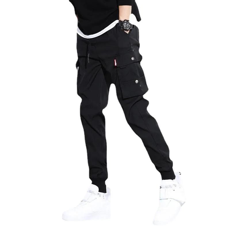 Pantalon Cargo tendance de couleur unie pour hommes, pantalon Cargo à poches multiples à rabat, pant