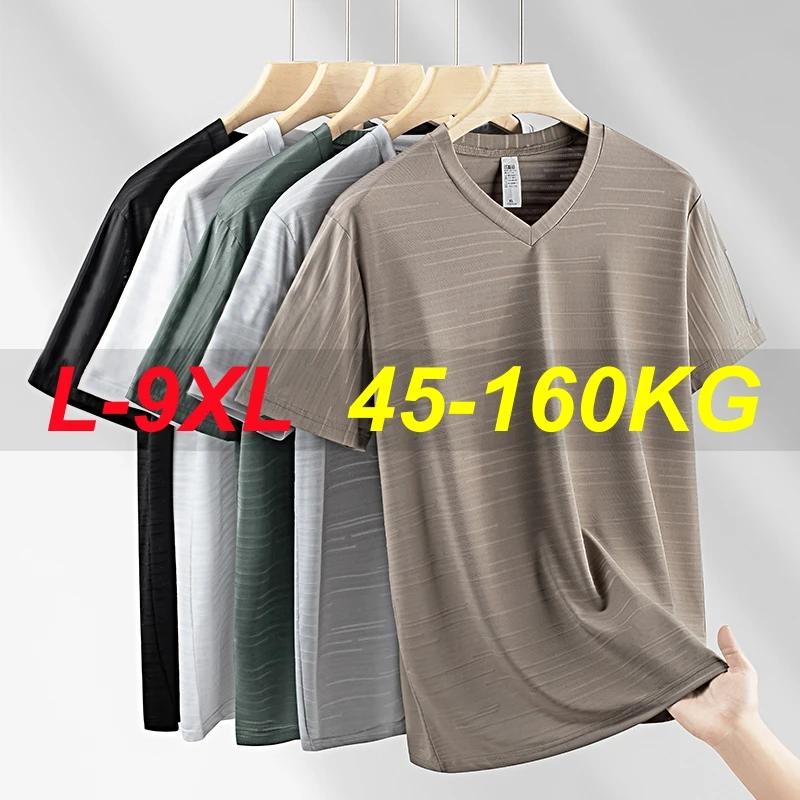 T-Shirt à Manches Courtes et Col en V pour Homme, Vêtement de dehors, Grande Taille, 10XL, 9XL, 8XL,
