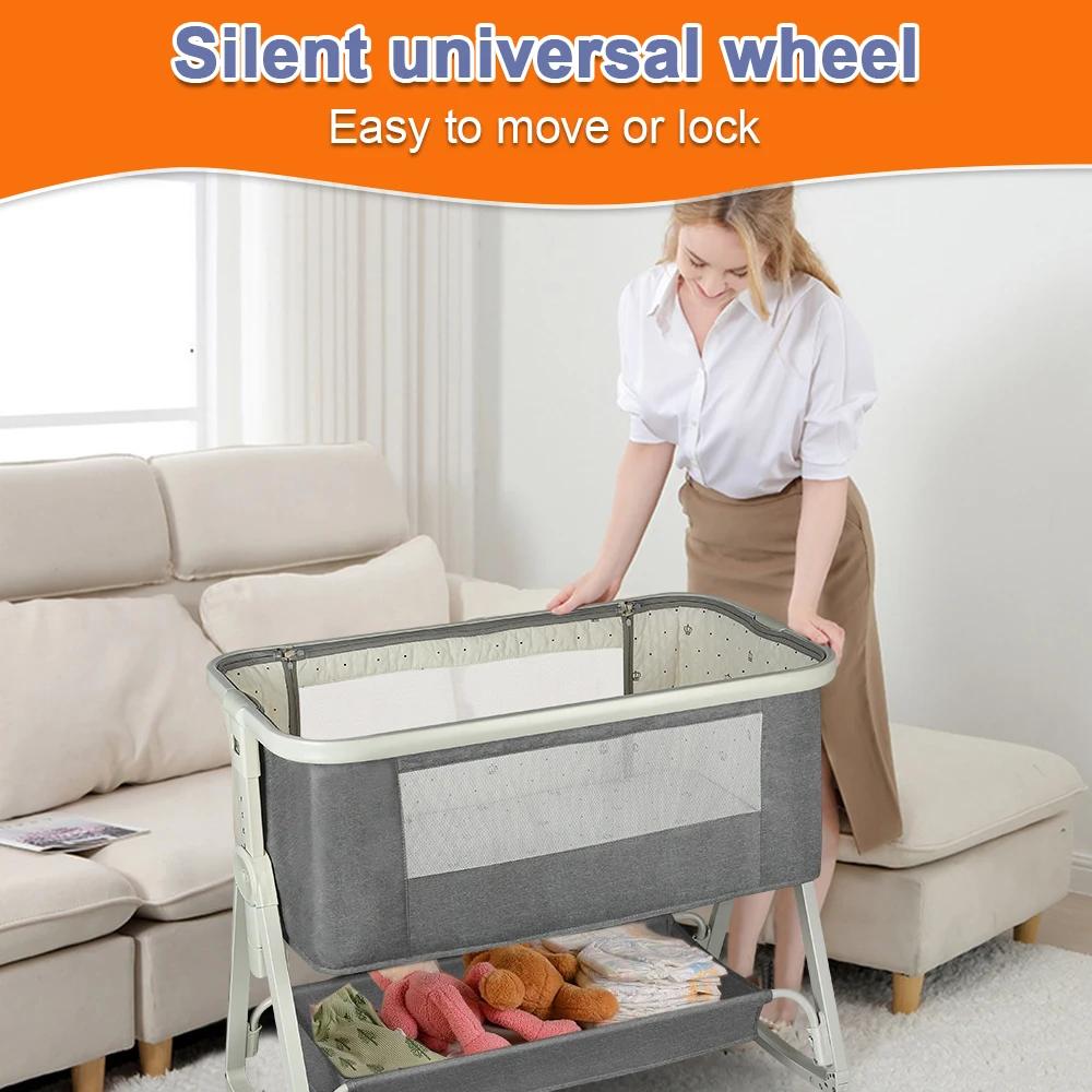 Lit Bébé Indépendant, Cododo avec Matelas, Co-Sleeping, du Nouveau-né à 25 kg. Hauteur et Inclinaiso