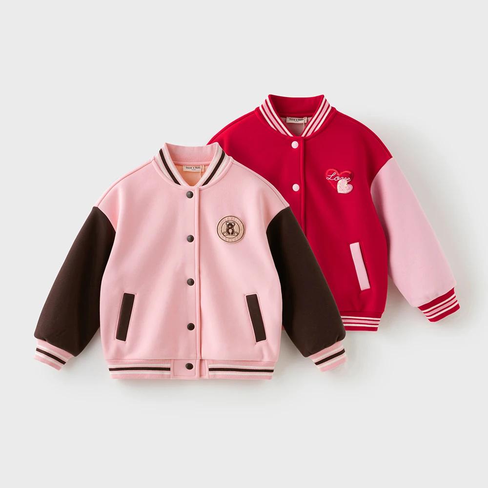Dave Bella filles hiver automne tricoté velours épaissir veste manteau pour enfants décontracté vête