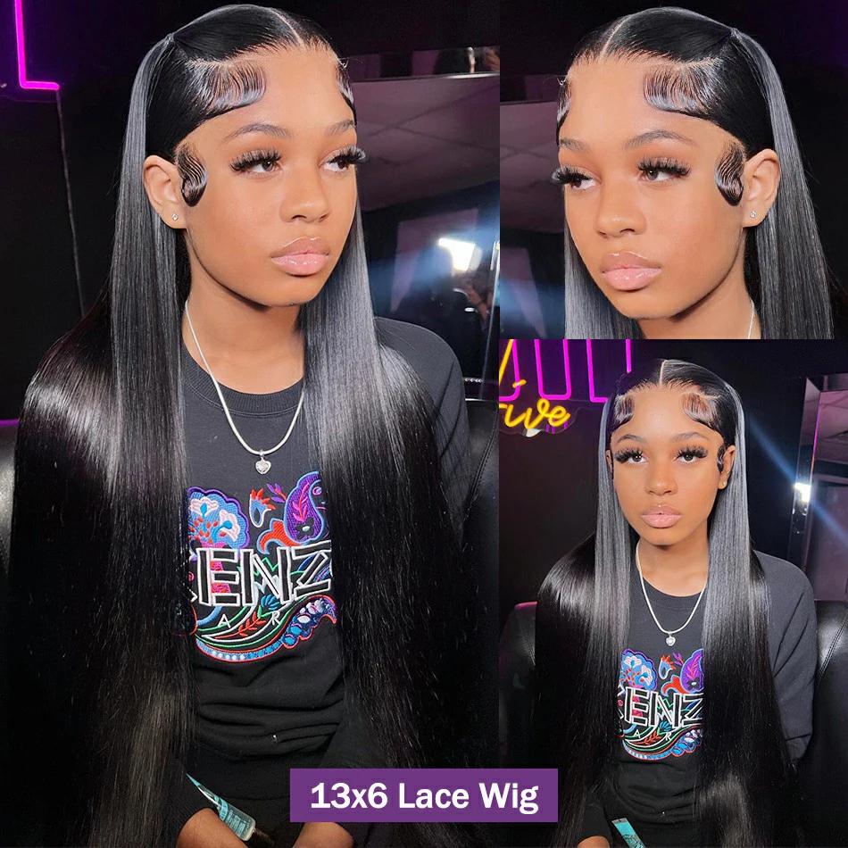 Perruque Lace Closure Wig Naturelle Lisse, HD, 4x4, 13x4, 28 30 Pouces