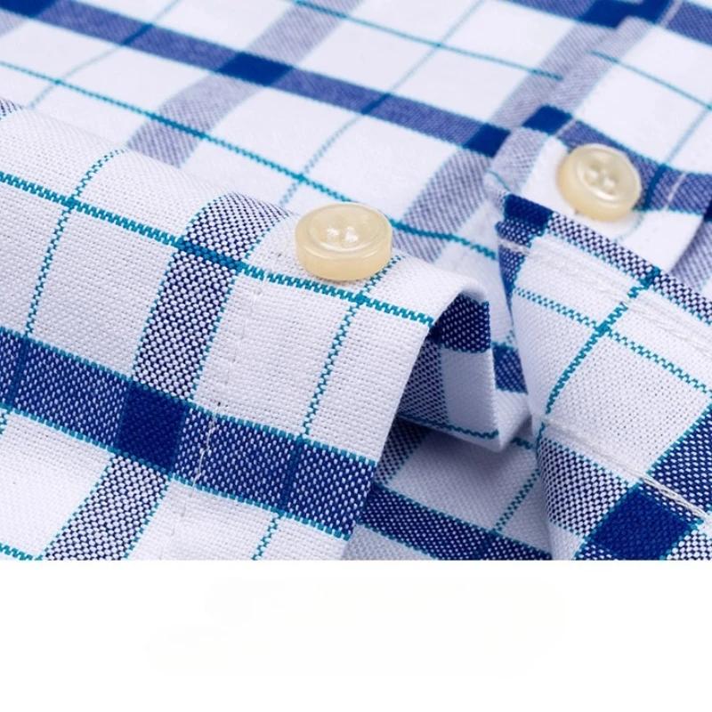 Chemise classique à manches courtes pour hommes, 7XL, 100% coton Oxford, chemise décontractée à rayu