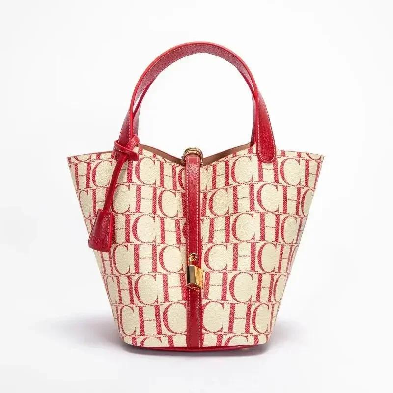 CH – sac à bandoulière de grande capacité pour femmes, marque de luxe, Texture Jacquard en PVC, four
