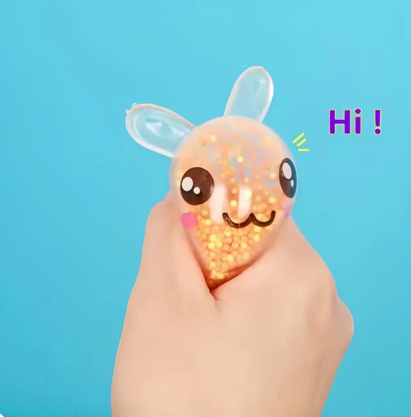 Balles anti-Stress en forme de lapin Squishy, 3 pièces, avec jouet léger anti-Stress, jouets Fidget