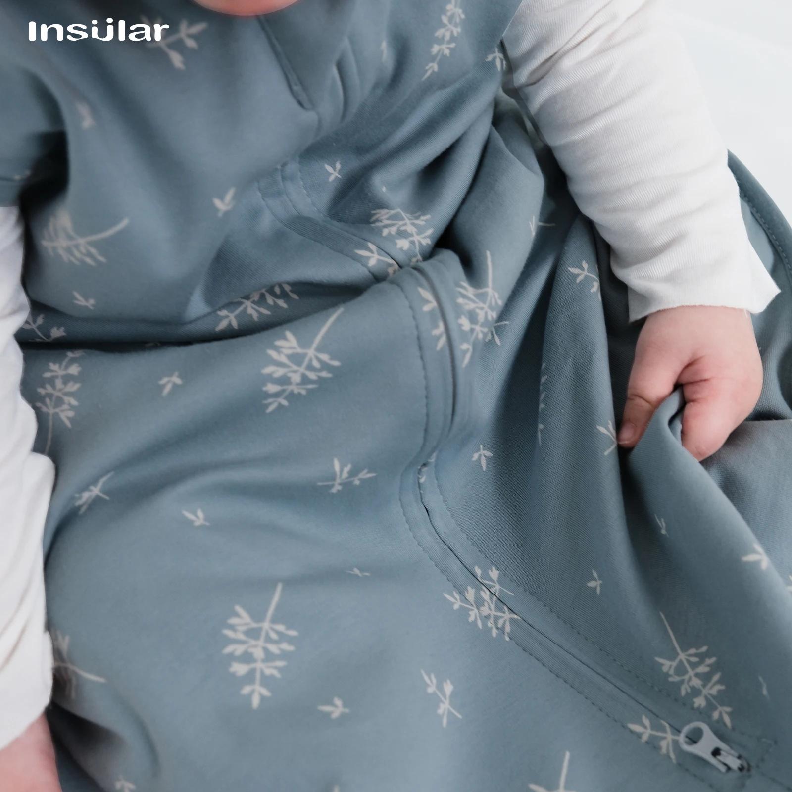 Sac de couchage insulaire pour bébé, sac de couchage unisexe sans manches 100% coton, couverture de