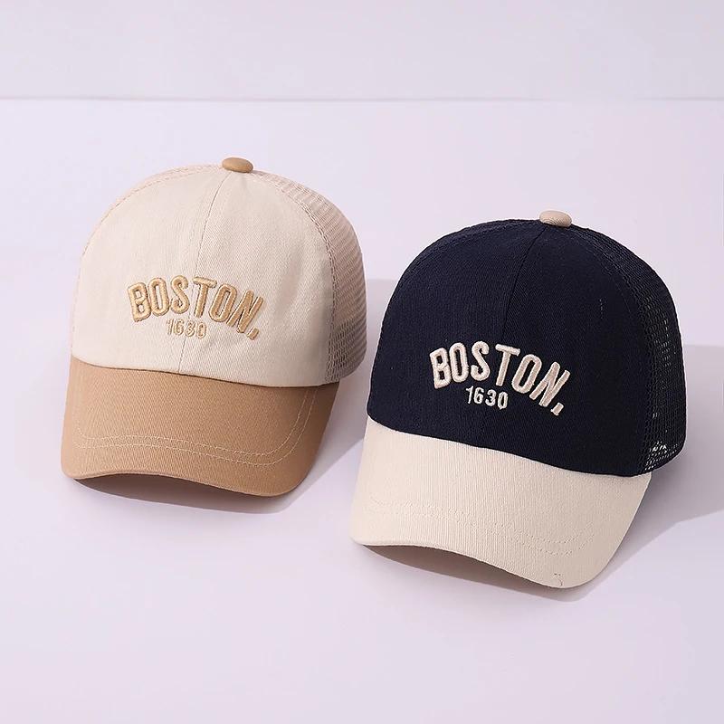 Casquette de Baseball en maille pour bébé, chapeau d'été pour enfants, chapeaux à visière avec lettr
