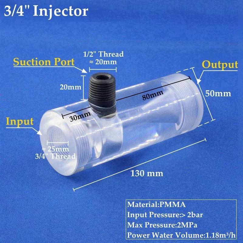 Nouveau système d'irrigation d'injecteur d'eau acrylique Transparent PMMA mélangeur d'engrais Ventur