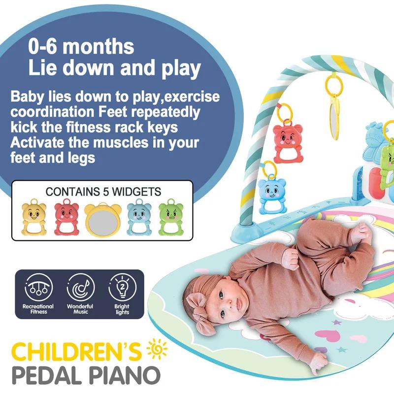 Support de Fitness pour bébé, jeu de musique, jouets d'activité de gymnastique, couverture rampante
