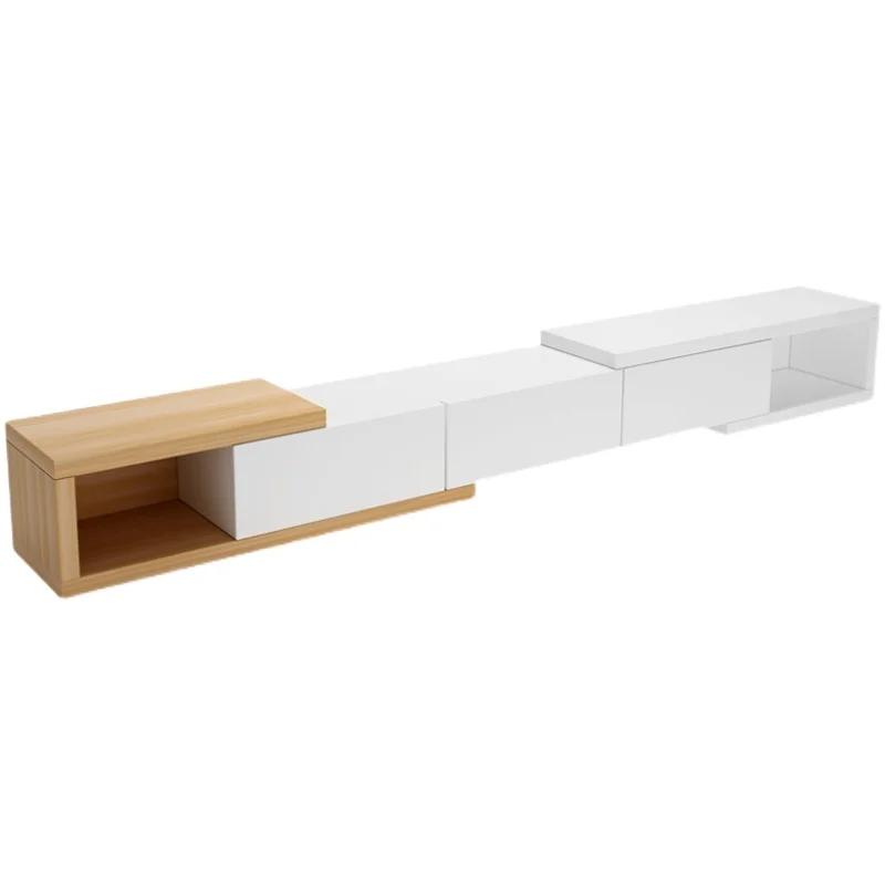 Meuble Tv étroit, Design brillant, en bois Normal, minimaliste, blanc, Meuble Tv moderne nordique, M