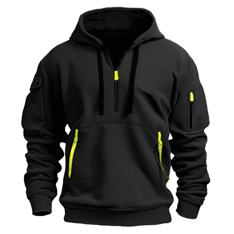 Sweat à capuche zippé multi-poches décontracté pour homme/femme, grande taille, coupe ample, pull te