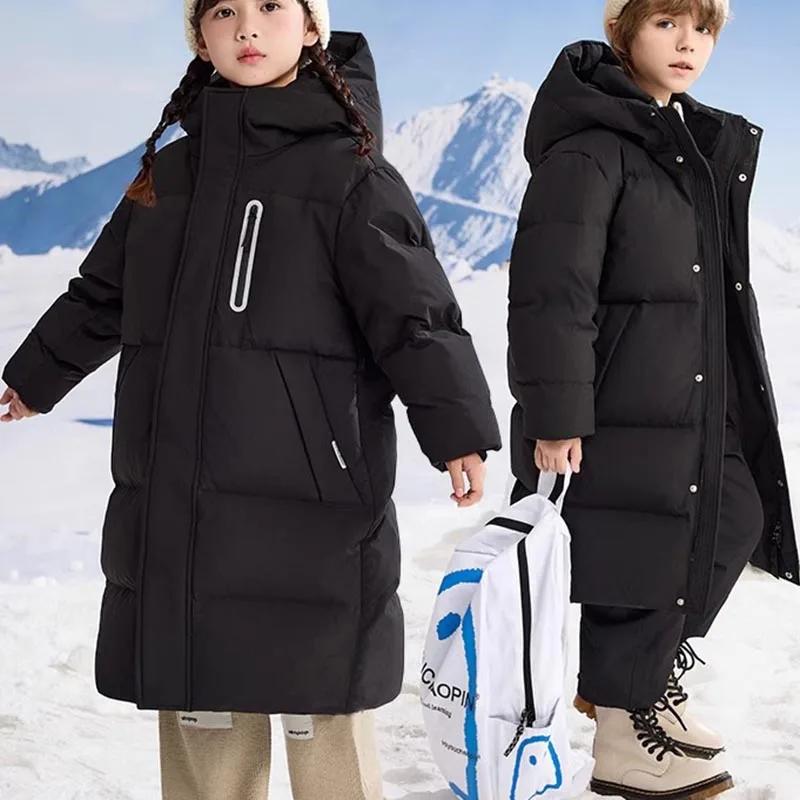 Enfants hiver doudoune pour garçon fille à capuche imperméable épais chaud adolescente doudoune 5-14