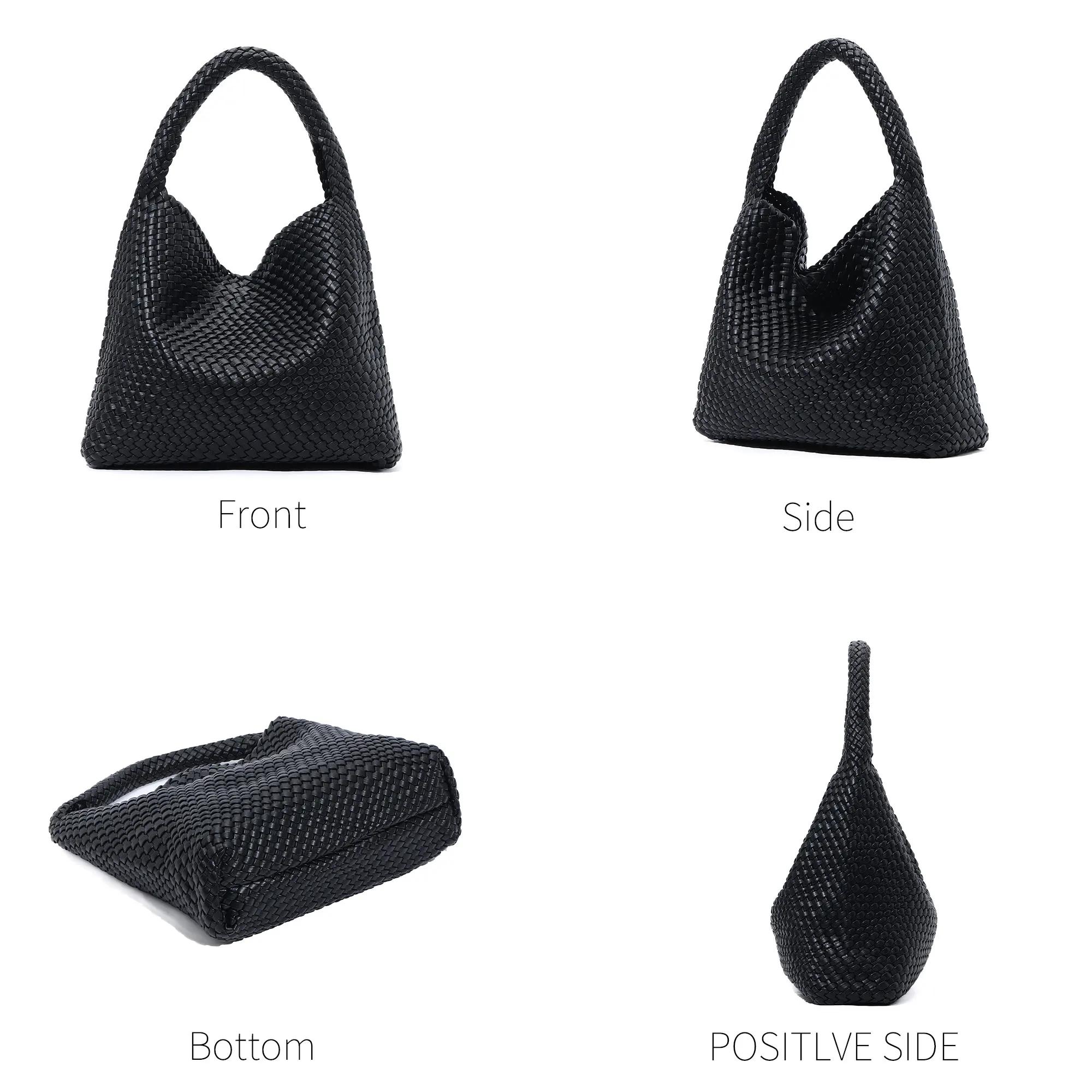 Grand sac fourre-tout tissé pour femme avec pochette, sac à bandoulière tendance, sac hobo sous le b