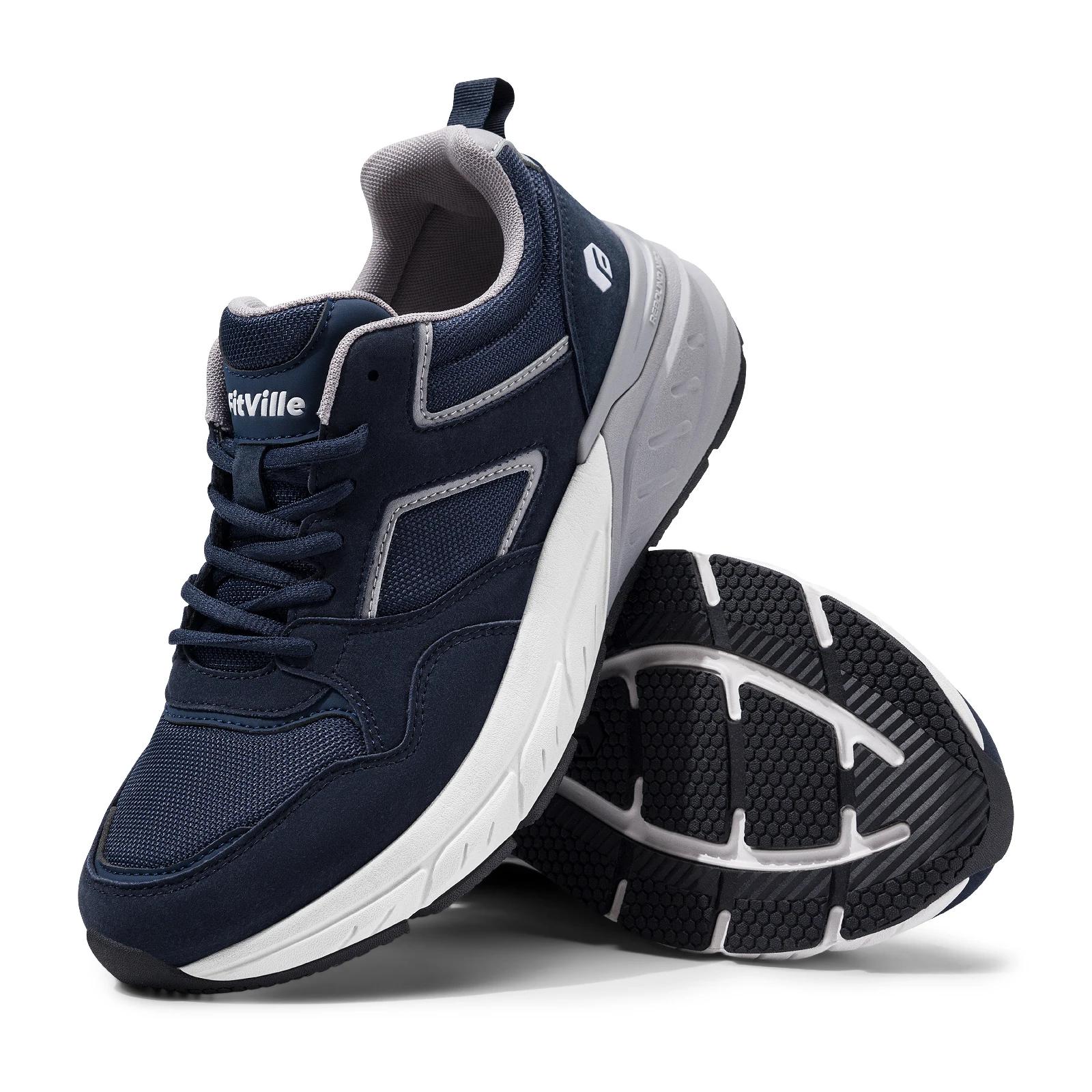 FitVille nouvelles chaussures de course pour hommes 4E baskets large largeur avec Support de voûte p