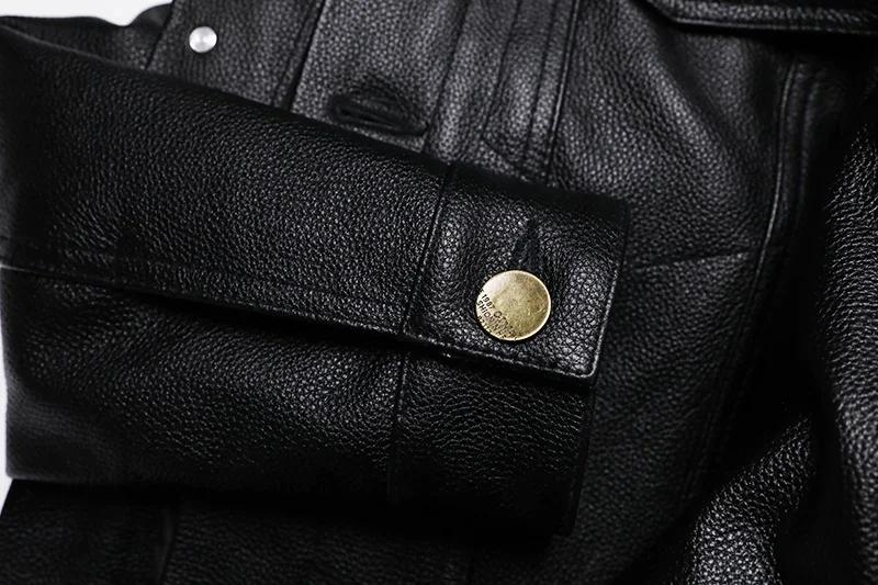Nouvelle Veste en Cuir Véritable de Cowboy 2025 pour Homme – Manteau Court Slim en Cuir de Vachette