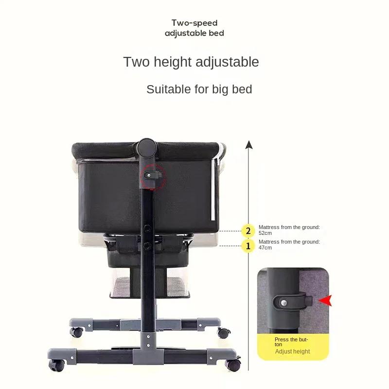 Moustiquaire multifonctionnelle pour berceau de bébé, grand sac de rangement, lit réglable en hauteu