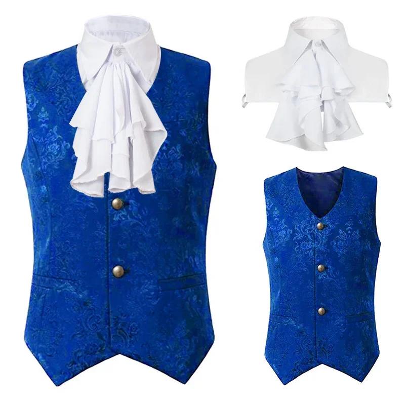 Gilet Steampunk Renaissance pour hommes, manteau gothique Jacquard, simple boutonnage, robe formelle