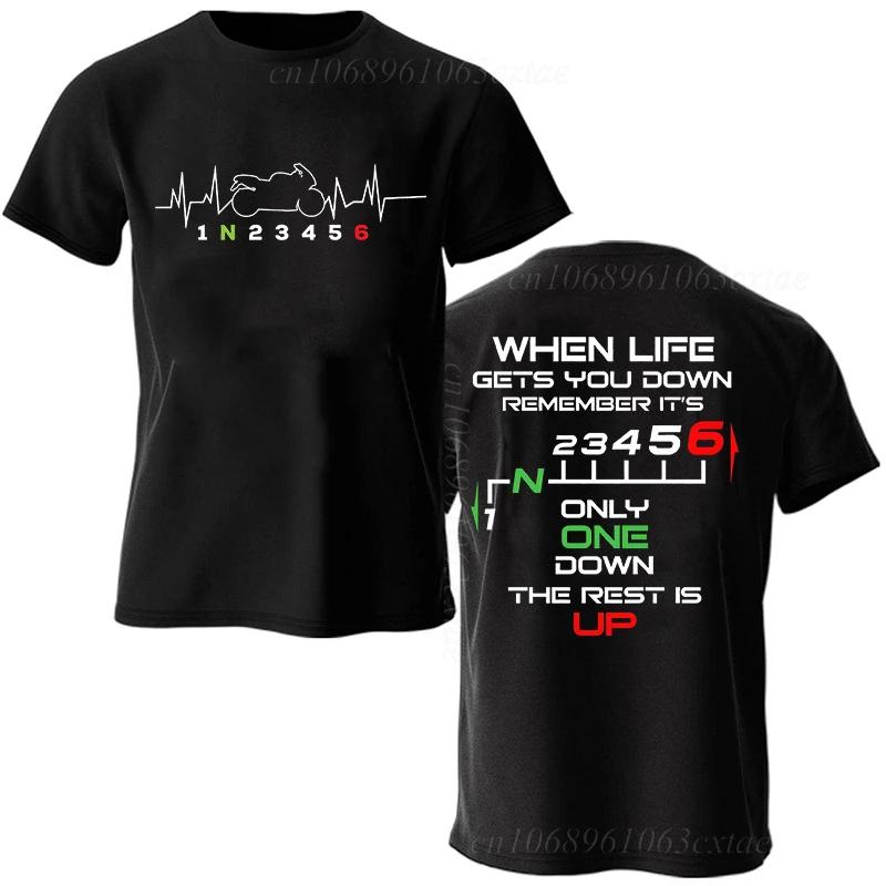 T-shirt graphique Heartbeat pour hommes, vêtements de motard, équipement de moto, décontracté, respi