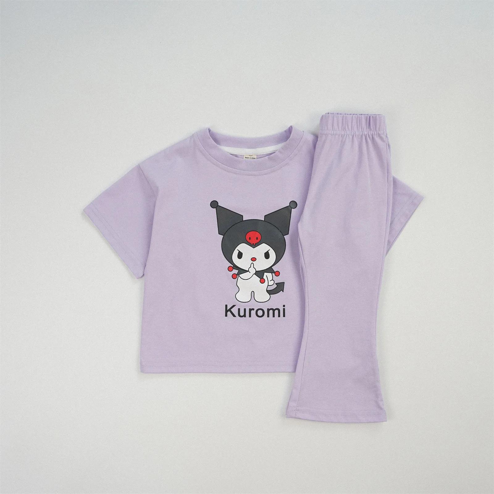 Ensemble de vêtements d'été pour bébés filles, T-shirt imprimé de dessin animé Sanrio cannelle et co