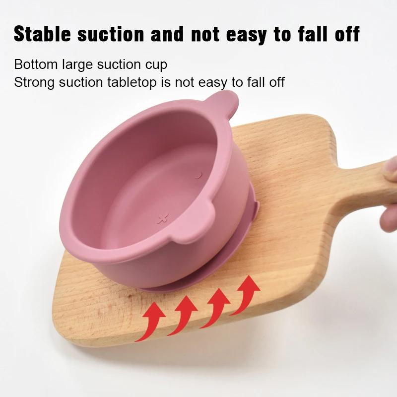 Ensemble d'alimentation pour bébé en Silicone sans BPA, bol à ventouse, assiette à manger divisée, t