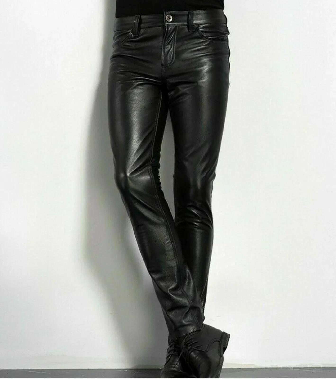 Choix pantalons en cuir PU hommes mode Rock Style boîte de nuit pantalons de danse hommes Faux cuir