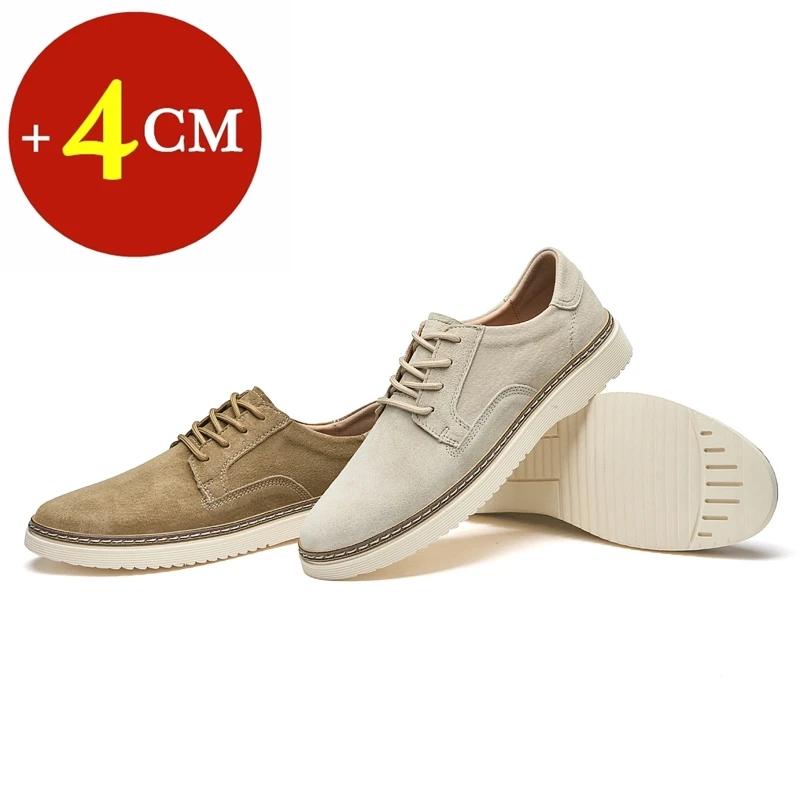 Chaussures de sport classiques en cuir véritable pour hommes, baskets décontractées, chaussures élév
