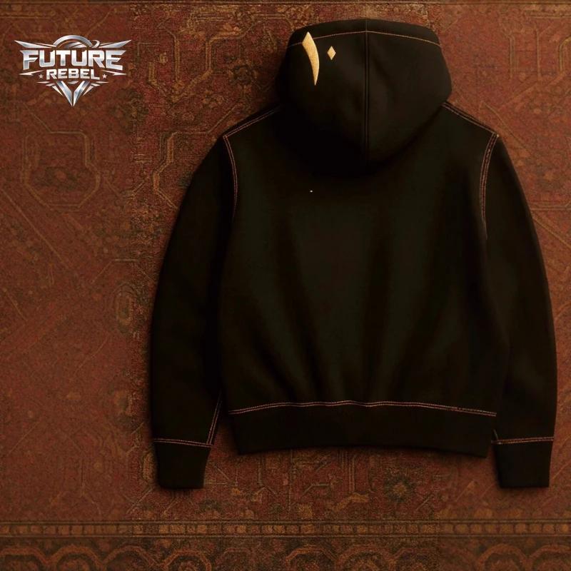 Sweat-shirt à capuche unisexe avec imprimé Desert Eagle Y2K, streetwear, motif brodé, culture Haraju
