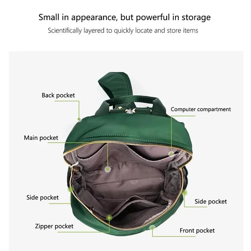 Fouvor femmes sac à dos en Nylon imperméable élégant grand sac à dos jeunesse décontracté léger voya