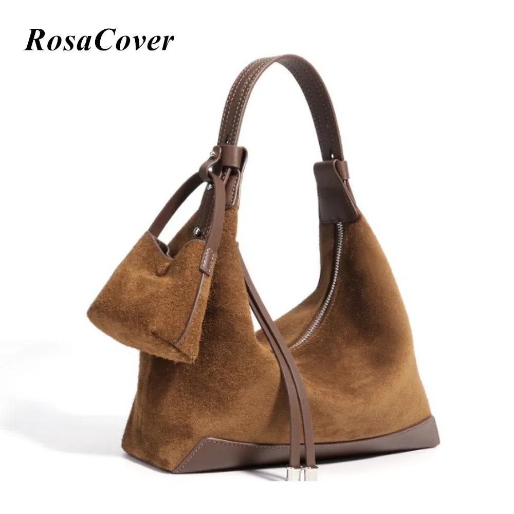 2025 nouveau daim véritable qualité femmes sac classique sac à main élégant sous les bras sac banlie