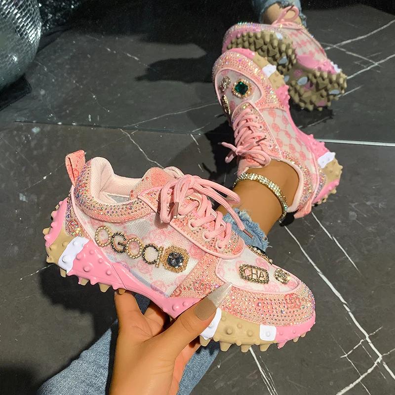 Baskets d'été pour femmes antidérapantes et respirantes, chaussures de sport en maille de créateur,
