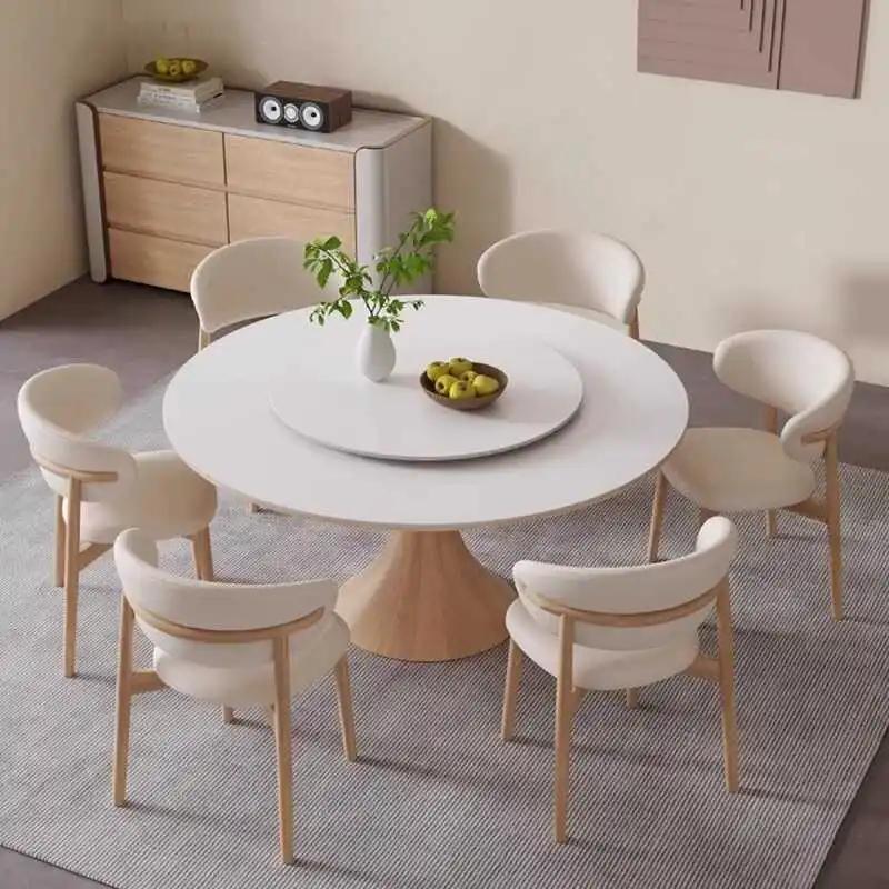 Tables à manger de Style crème nordique moderne Simple salon Center Table ronde balcon meubles de sa