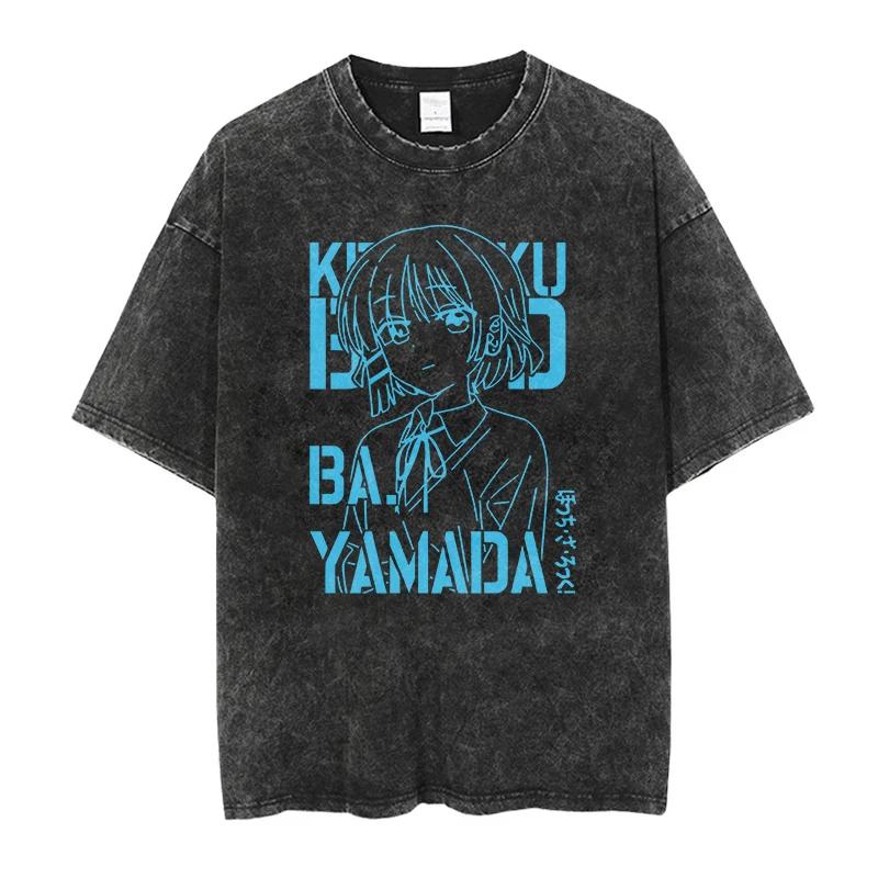 Hommes surdimensionnés imprimé t-shirts Bocchi Club groupe de musique Anime Bocchi The Rock couvertu