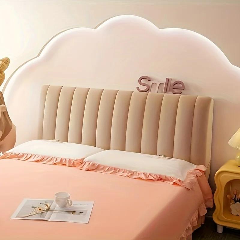 Housse de tête de lit matelassée en peluche tout compris, couverture de tête de lit en velours doux,